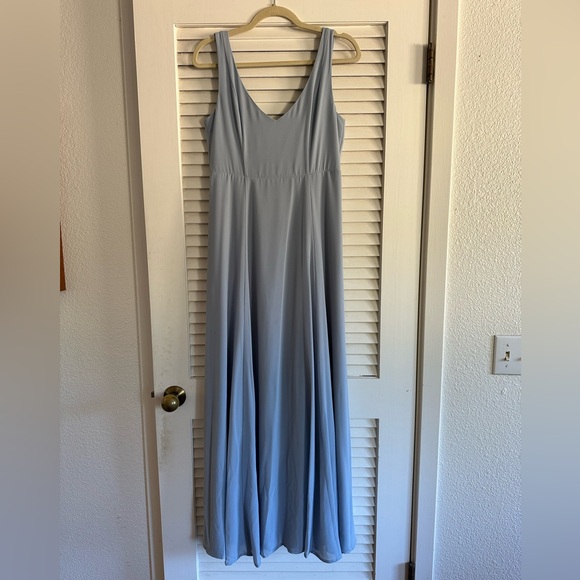 Jenn maxi dress from show me your mumu size large but hemmed steel blue chiffon - Picture 4 of 13